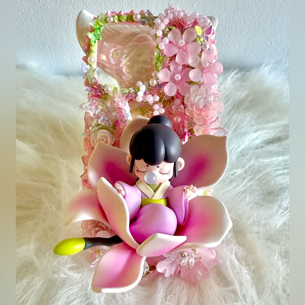 Pink Flower Authentic Nanci Figurine Doll For IPhone 16PM